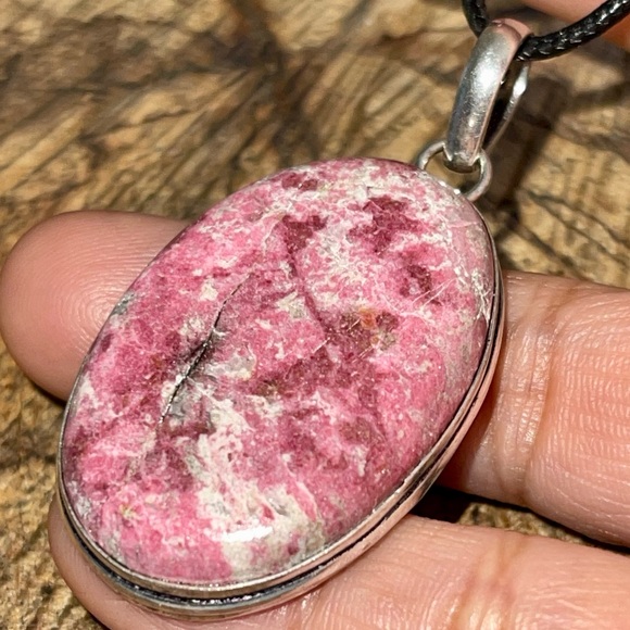 Pink Thulite Pendant 2” - Picture 4 of 15